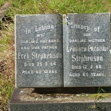 STEPHENSON Fred -1954 &amp; Leonora Caroline -1968 