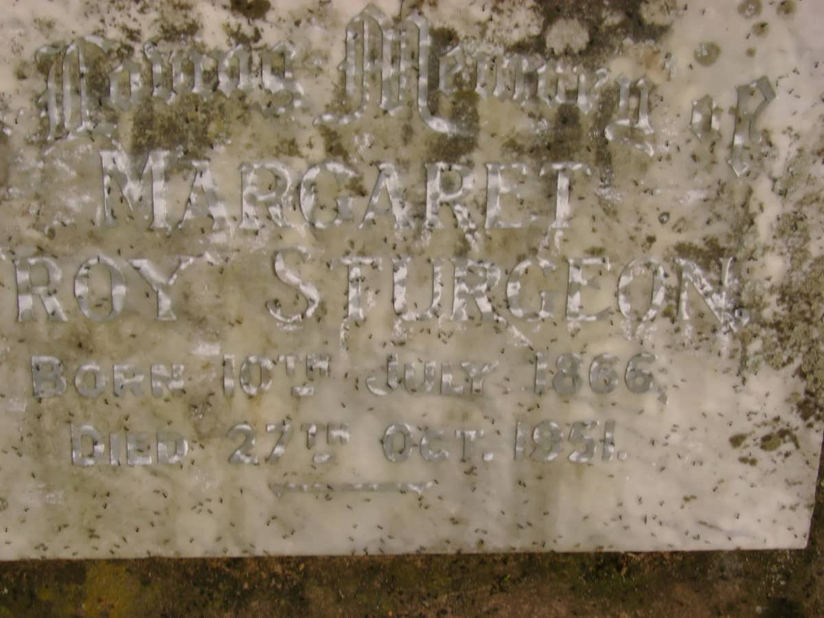 STURGEON Margaret Troy 1866-1961