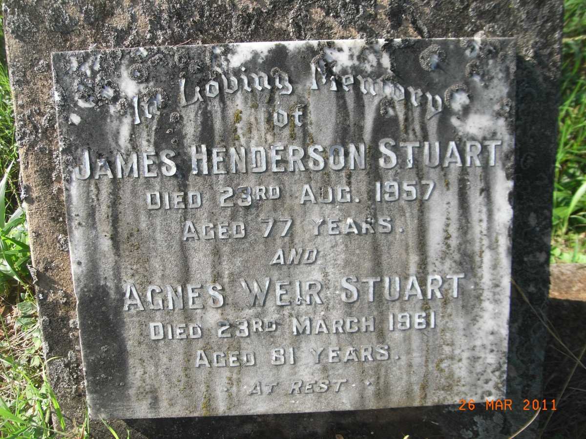 STUART James Henderson -1957 &amp; Agnes Weir -1961