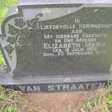 STRAATEN Elizabeth Maria, van 1925-1973
