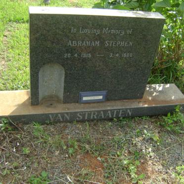 STRAATEN Abraham Stephen, van 1915-1980 &amp; Phyllis M.1917-2003
