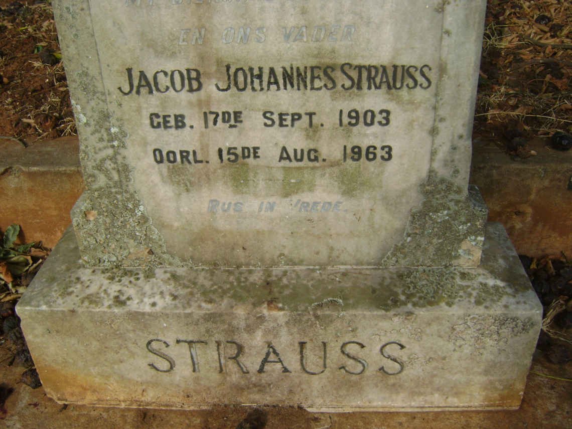STRAUSS Jacob Johannes 1903-1963 :: STRAUSS Dawn Enola 1942-1943
