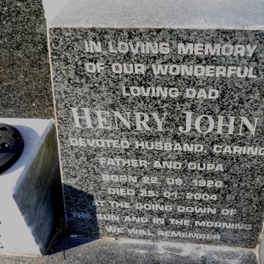 STOCK Henry John 1920-2004