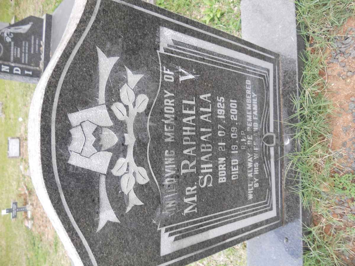 SHABALALA Raphael V. 1925-2001