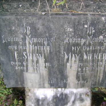 SHAW E. -1931 :: NIEKERK May -1933 :: Van NIEKERK Alice Mary 