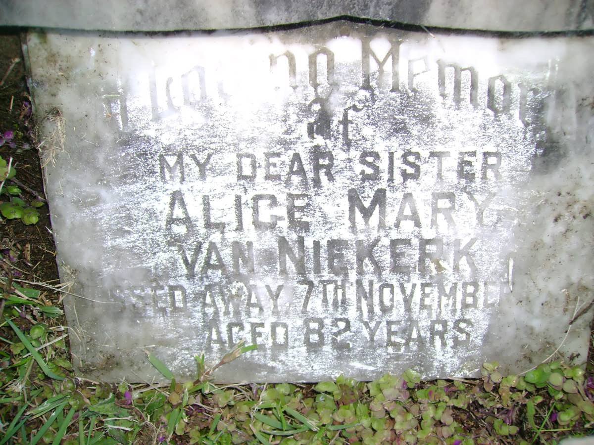 SHAW E. -1931 :: NIEKERK May -1933 :: Van NIEKERK Alice Mary