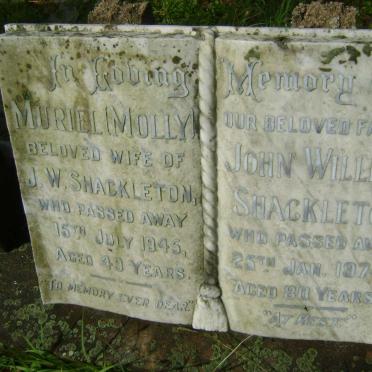 SHACKLETON John William -1974 &amp; Muriel -1945
