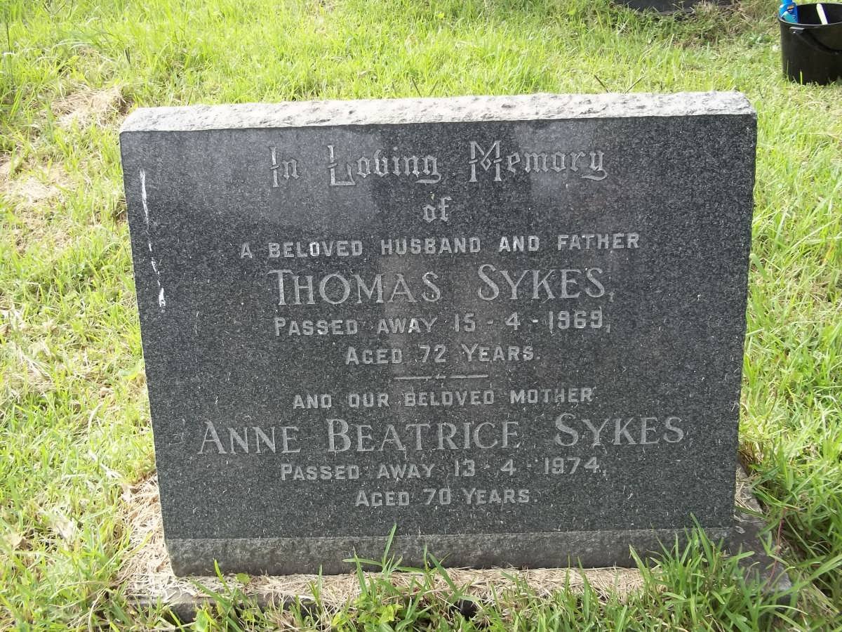 SYKES Thomas -1969 &amp; Anne Beatrice -1974