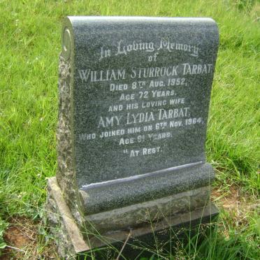 TARBAT William Sturrock -1952 &amp; Amy Lydia -1964