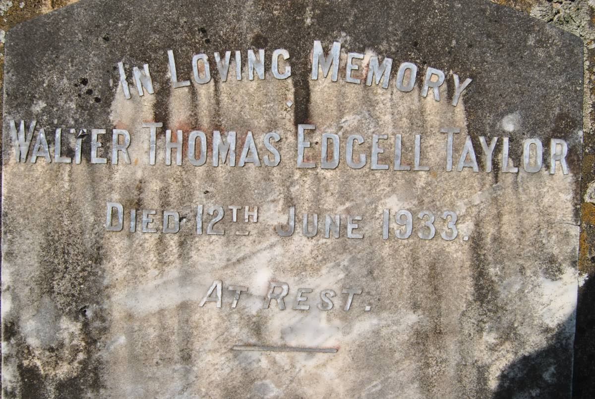 TAYLOR Walter Thomas Edgell -1933
