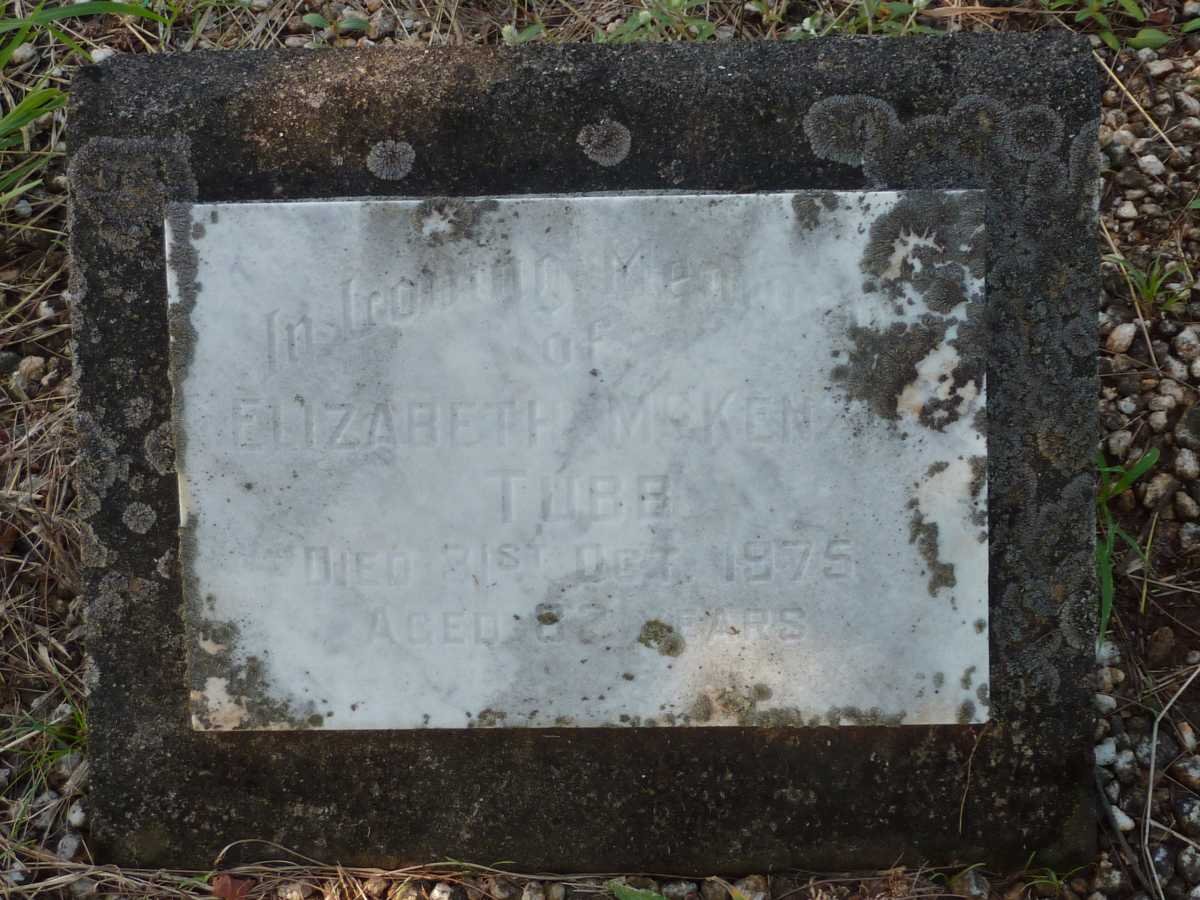 TUBB Robert Charles -1957 &amp; Elizabeth McKENZIE -1975