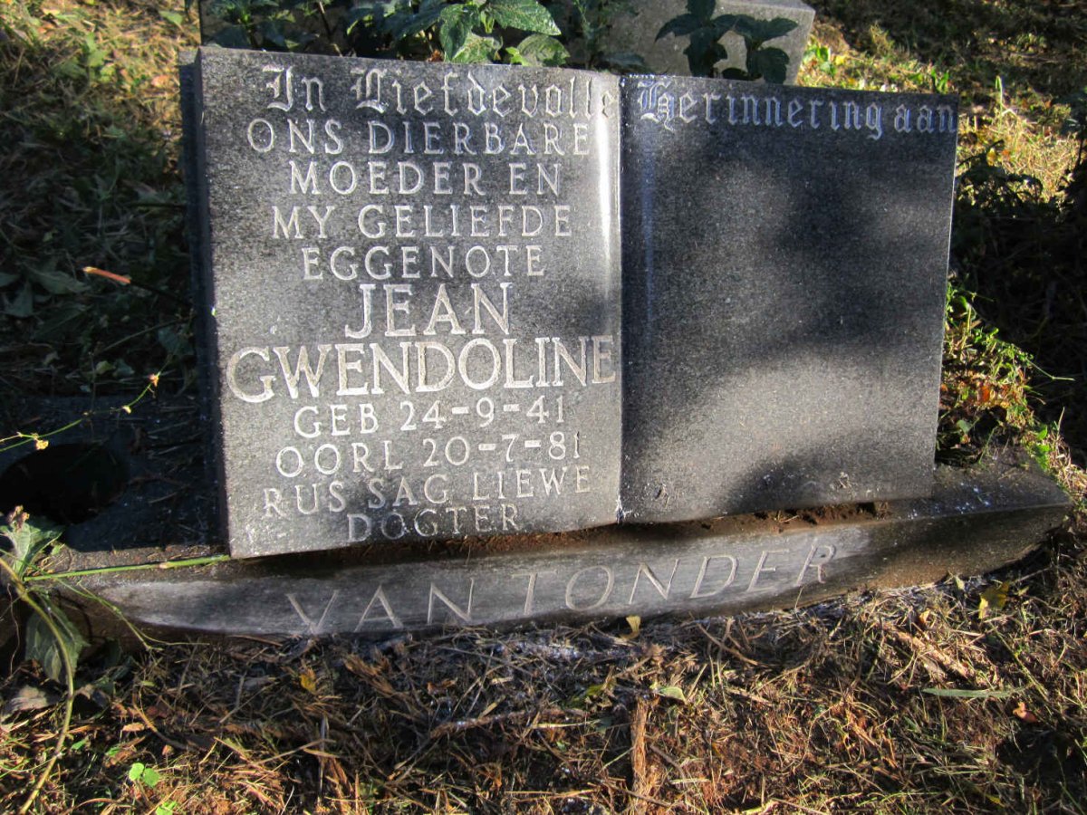 TONDER Jean Gwendoline, van 1941-1981