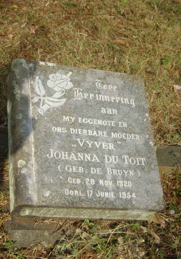 TOIT Johanna, du nee DE BRUYN 1920-1954