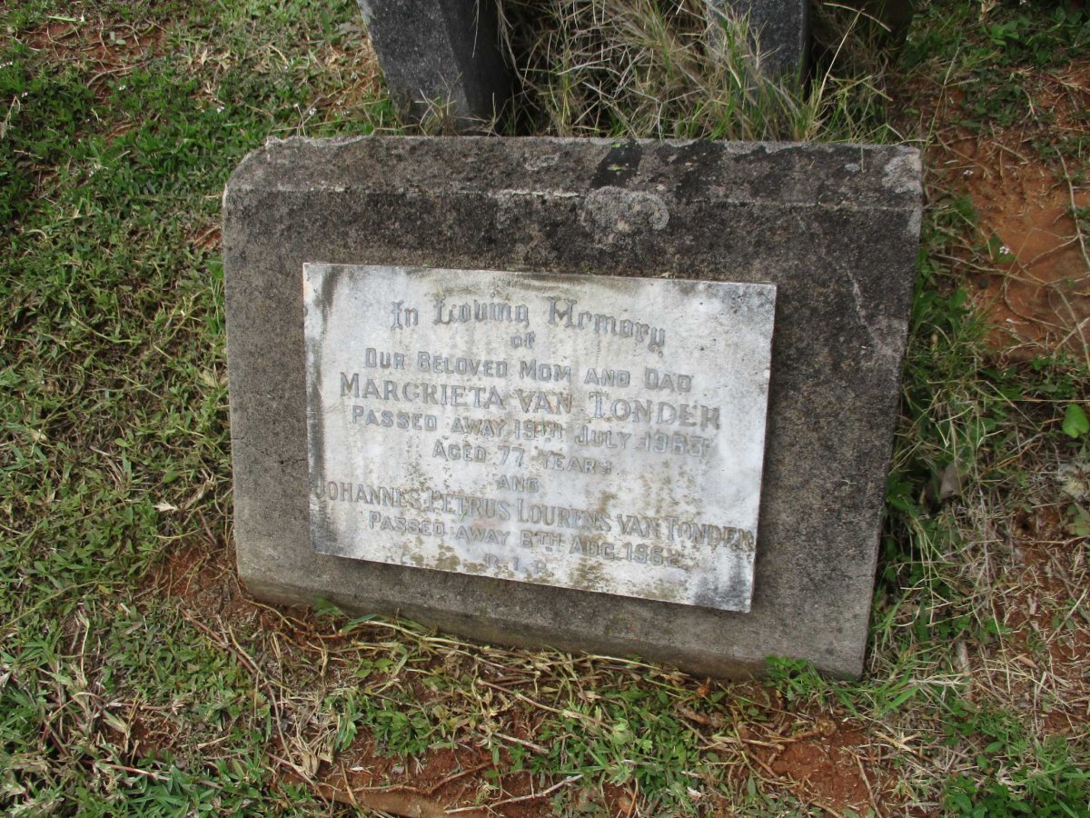 TONDER Johannes Petrus Lourens, van -1962 &amp; Margrieta -1963