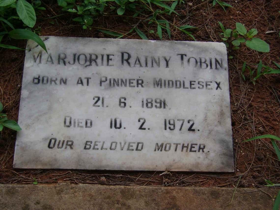 TOBIN Marjorie Rainy 1891-1972
