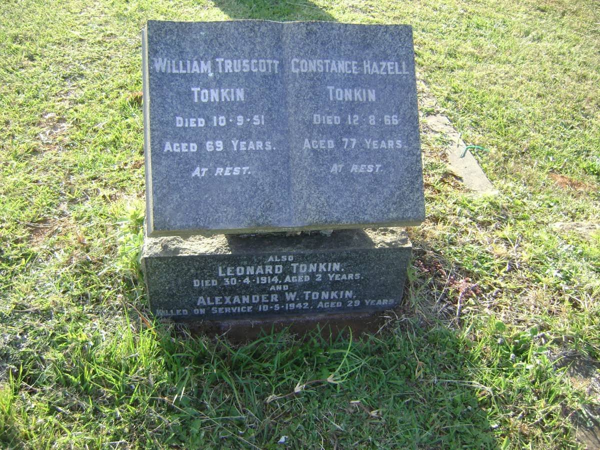 TONKIN William Truscott -1951 &amp; Constance Hazell -1966 :: TONKIN Leonard -1914 :: TONKIN Alexander W. -1942