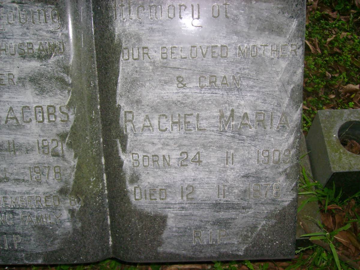 TONDER Daniel Jacobs, van 1921-1978 &amp; Rachel Maria 1909-1978