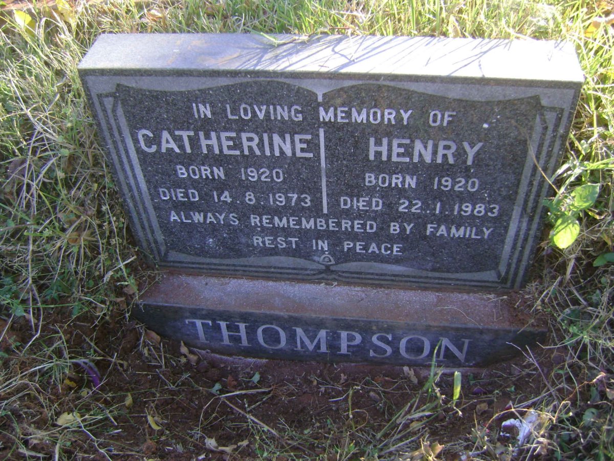THOMPSON Henry 1920-1983 &amp; Catherine 1920-1973