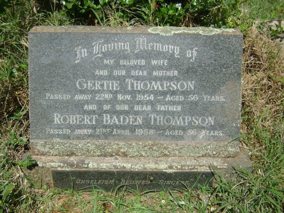 THOMPSON Robert Baden -1958 &amp; Gertie -1954