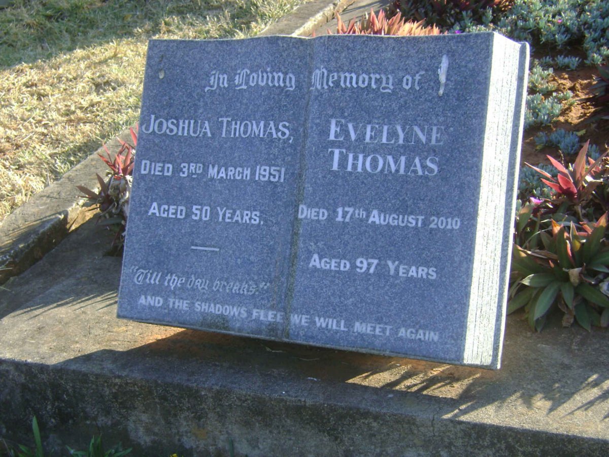 THOMAS Joshua -1951 &amp; Evelyne -2010