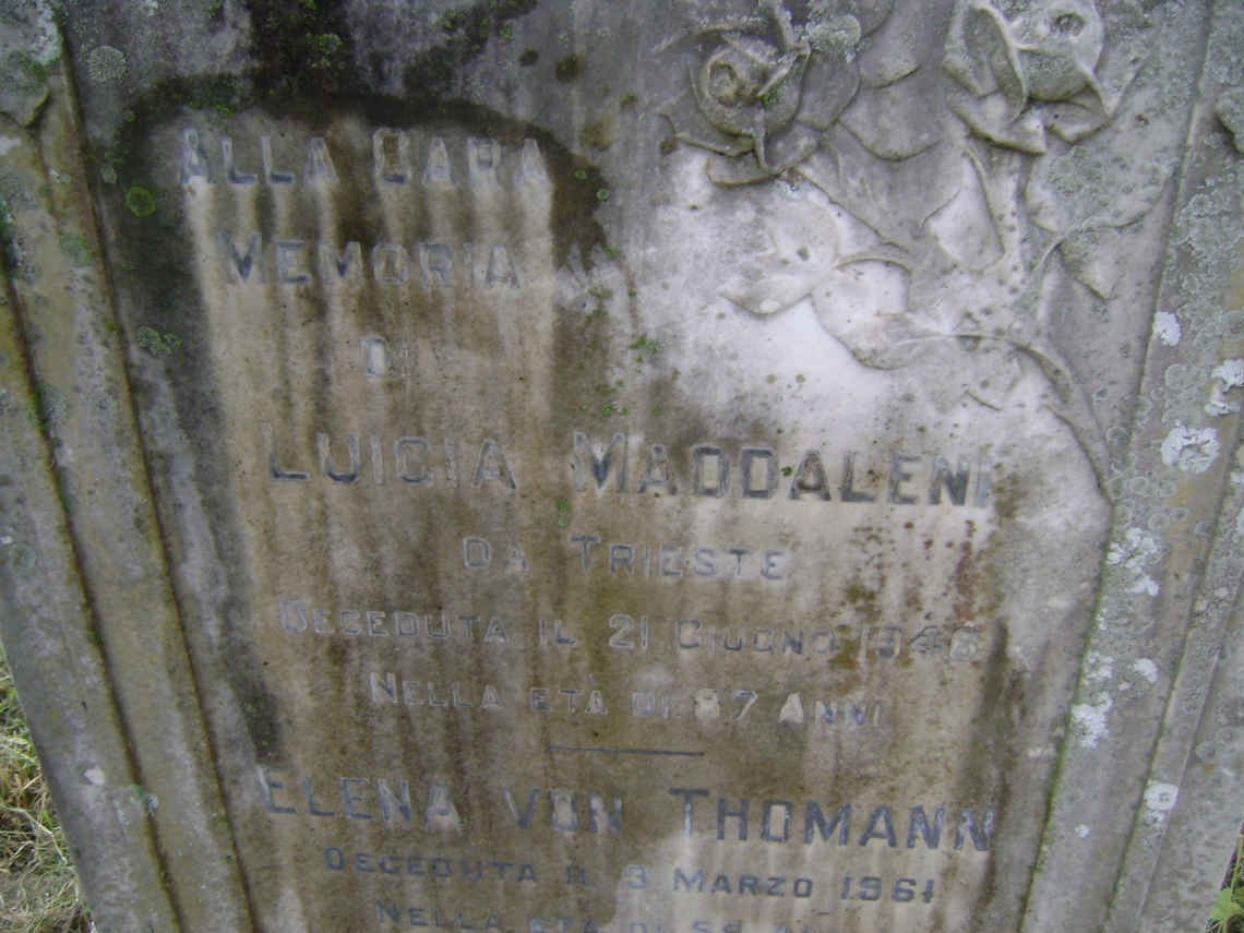 THOMANN Eduard Johan Bruno, von 1901-1974 :: von THOMANN Luigia Maddaleni -1946 :: von THOMANN Elena -1961