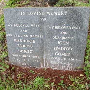 GOMEZ John 1920-2001 &amp; Marjorie Rubino 1919-1979