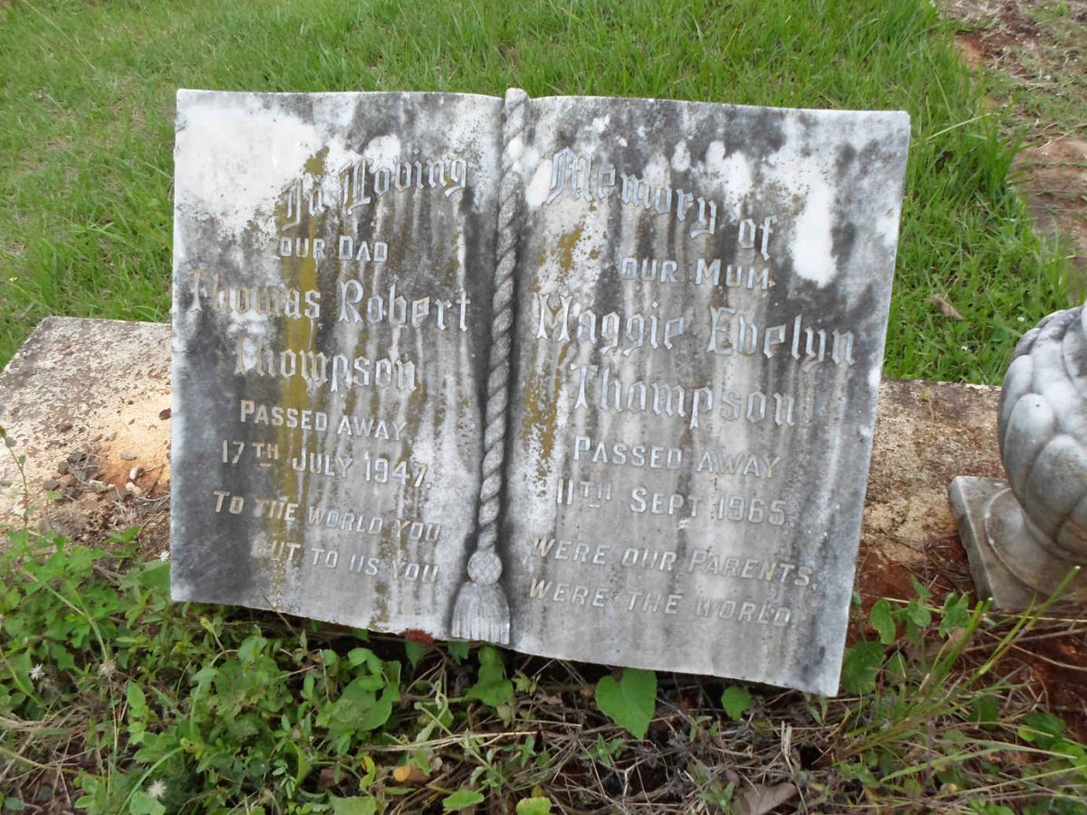 THOMPSON Thomas Robert -1947 &amp; Maggie Evelyn -1965