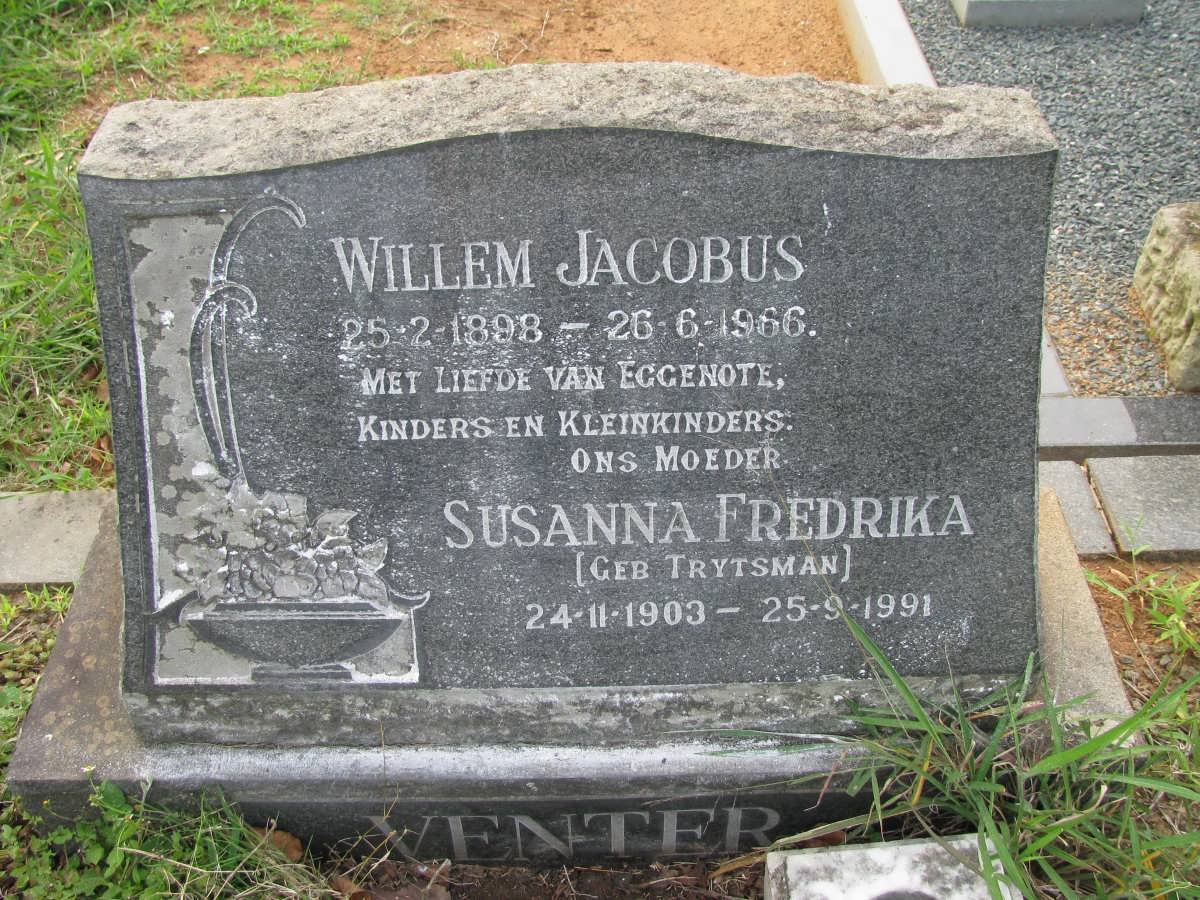 VENTER Willem Jacobus 1898-1966 &amp; Susanna Fredrika TRYTSMAN 1903-1991