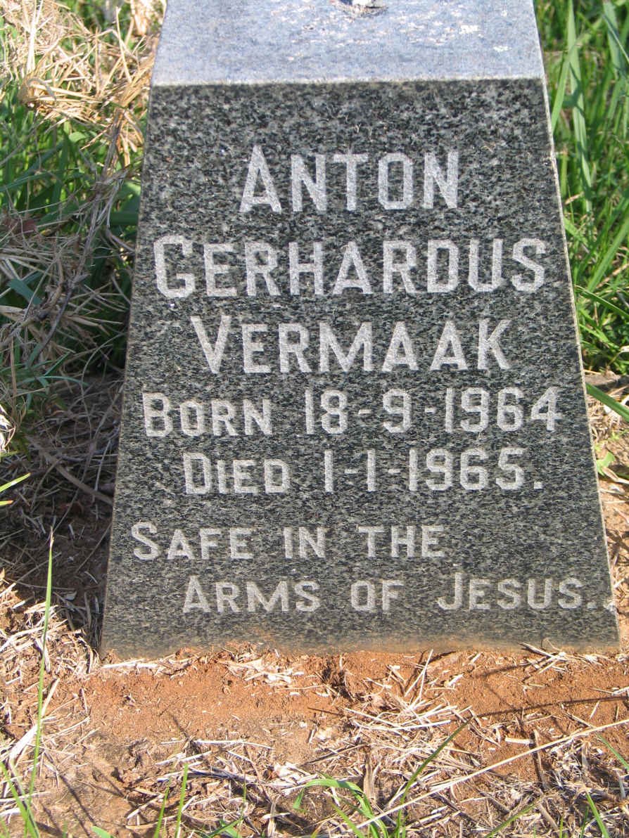 VERMAAK Anton Gerhardus 1964-1965