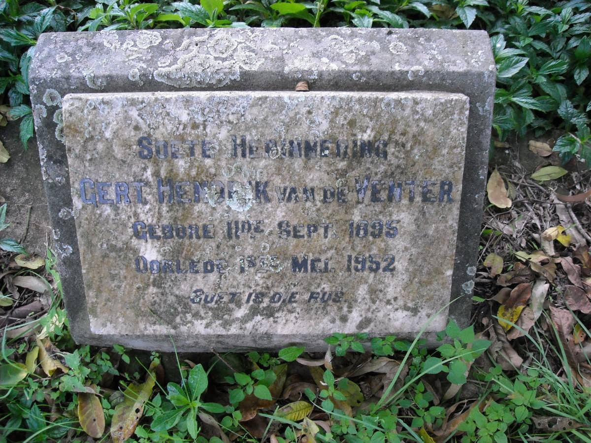 VENTER Gert Hendrik, van de 1895-1951
