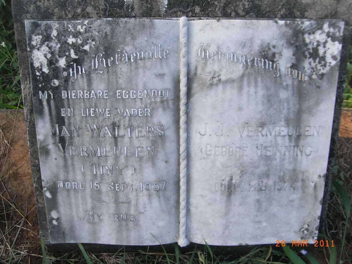 VERMEULEN Jan Walters -1957 &amp; J.J. HENNING -1974