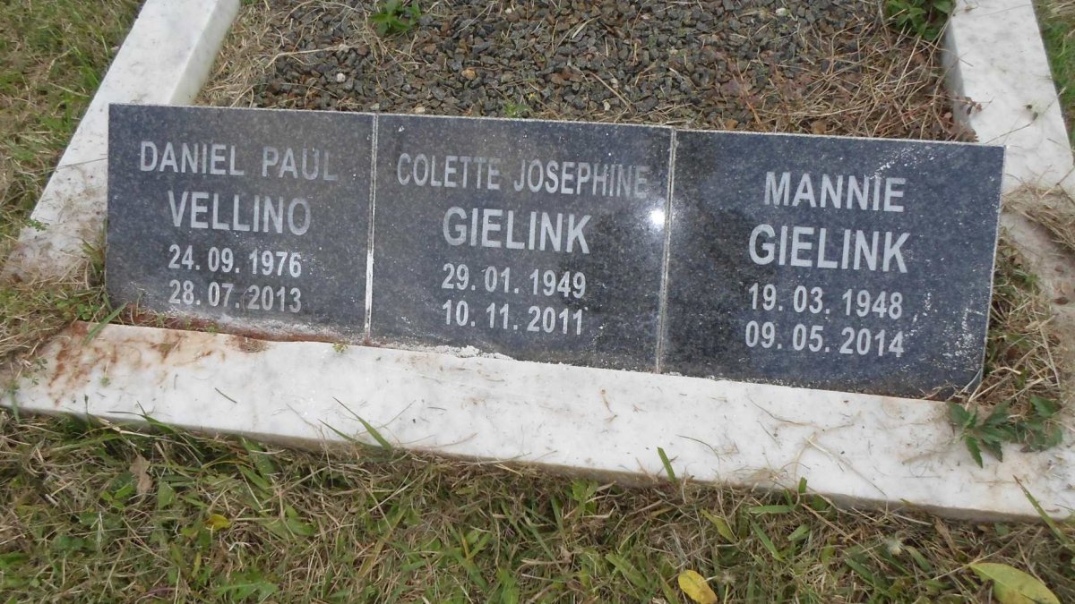 GIELINK Mannie 1948-2014 :: GIELINK Colette Josephine 1949-2011 :: VELLINO Daniel Paul 1976-2013