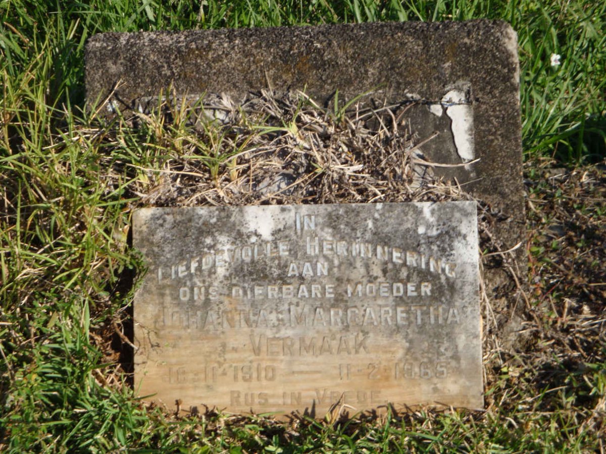 VERMAAK Johanna Margaretha 1910-1965