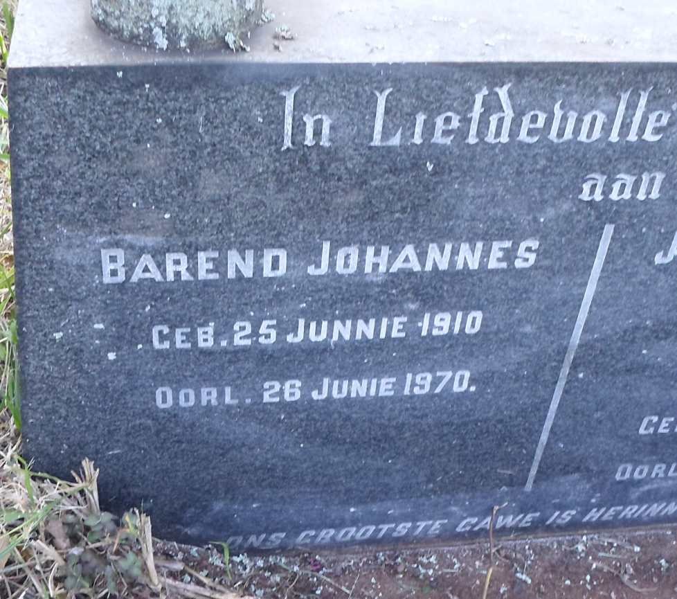 VENTER Barend Johannes 1910-1970