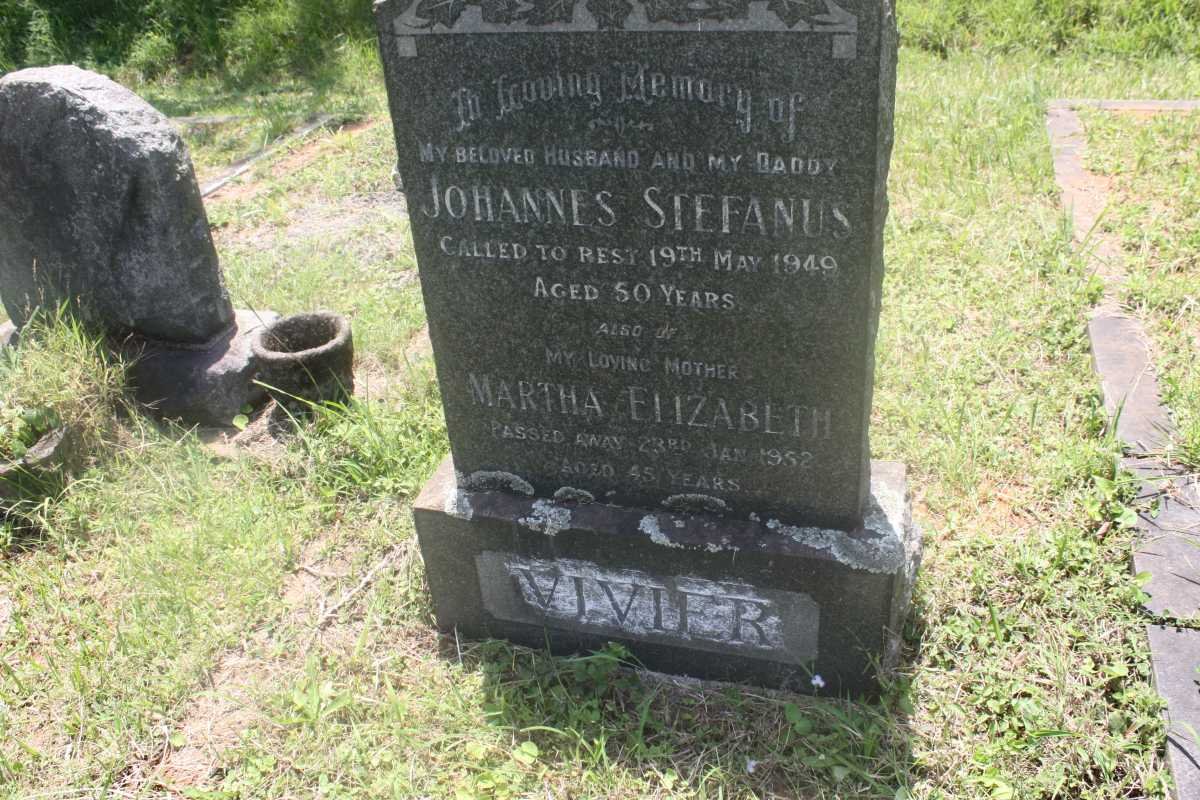 VIVIER Johannes Stefanus -1949 &amp; Martha Elizabeth -1952