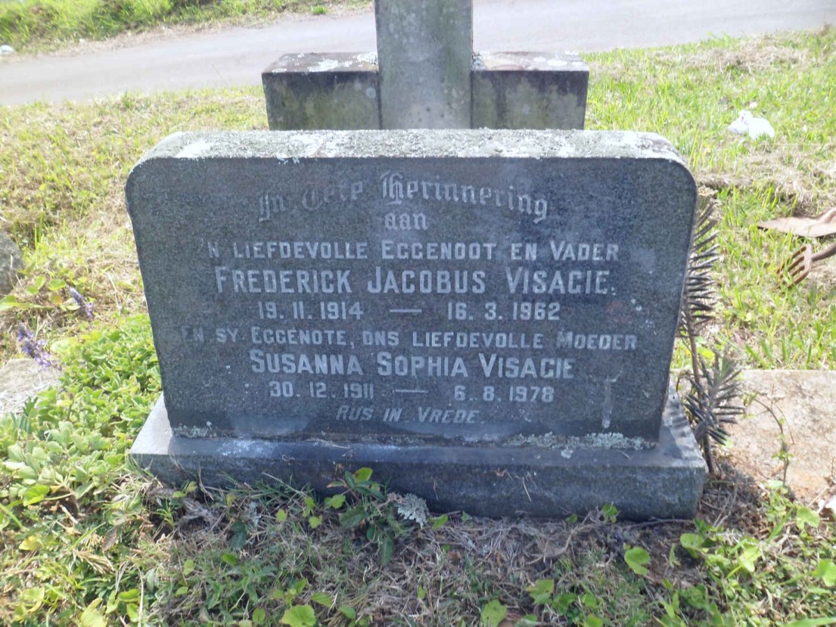 VISAGIE Frederick Jacobus 1914-1962 &amp; Susanna Sophia 1911-1978