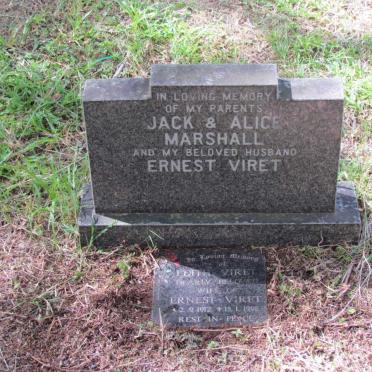 VIRET Ernest -1989 &amp; Edith 1912-1998 :: MARSHALL Jack -1936 &amp; Alice -1963