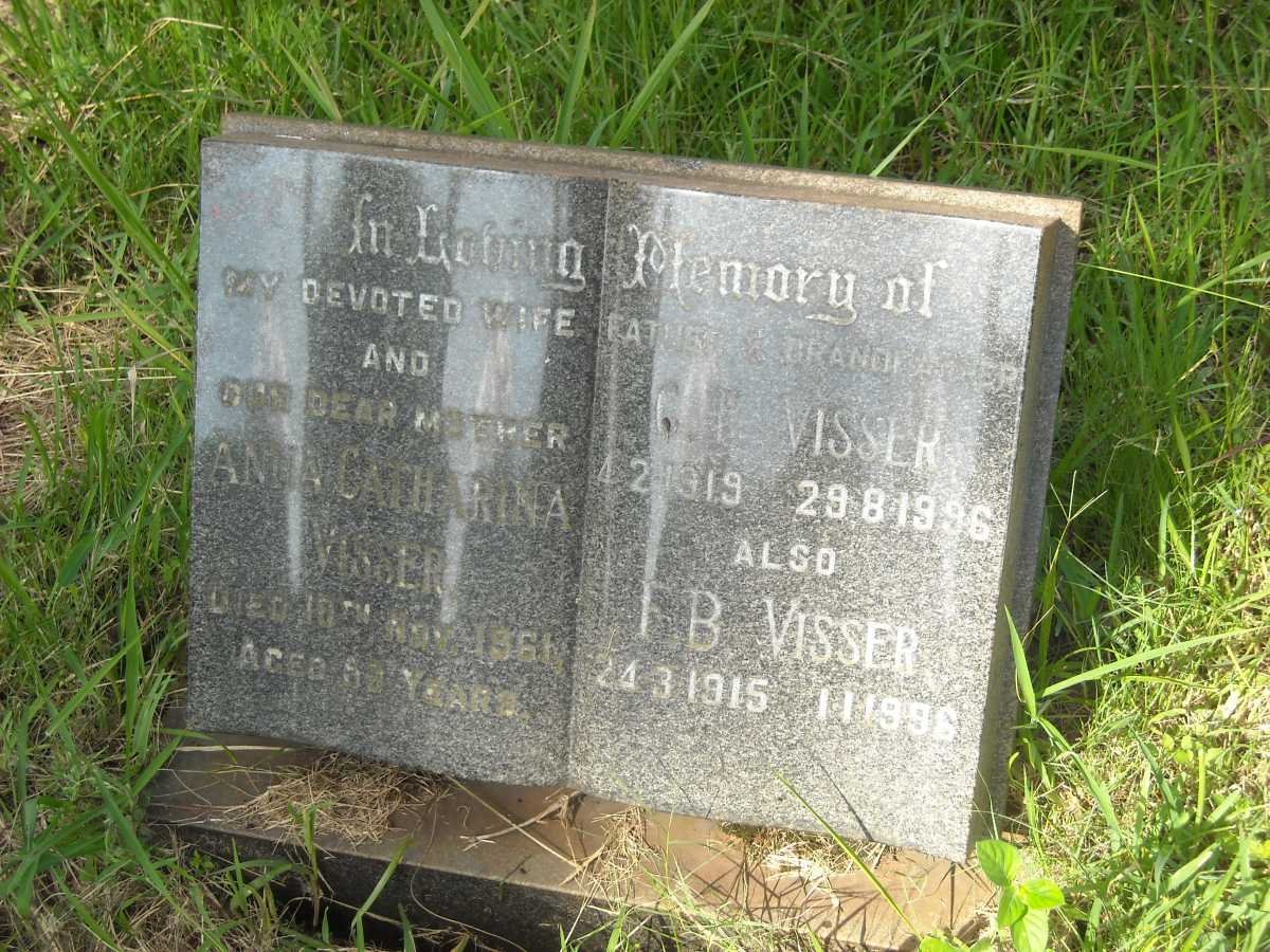 VISSER C.T. 1919-1996 &amp; Anna Catharina -1961 :: VISSER F.B. 1915-1996