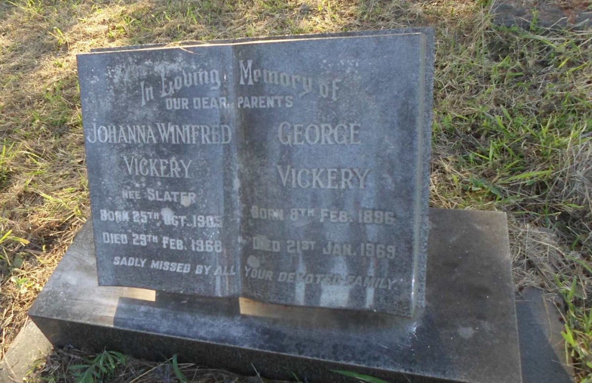 VICKERY George 1896-1969 &amp; Johanna Winifred SLATER 1905-1968