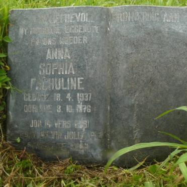 VORSTER Anna Sophia Fachuline 1937-1976