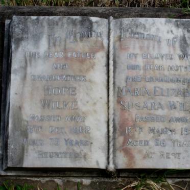 WILKE Hope -1962 &amp; Maria Elizabeth Susara -1958