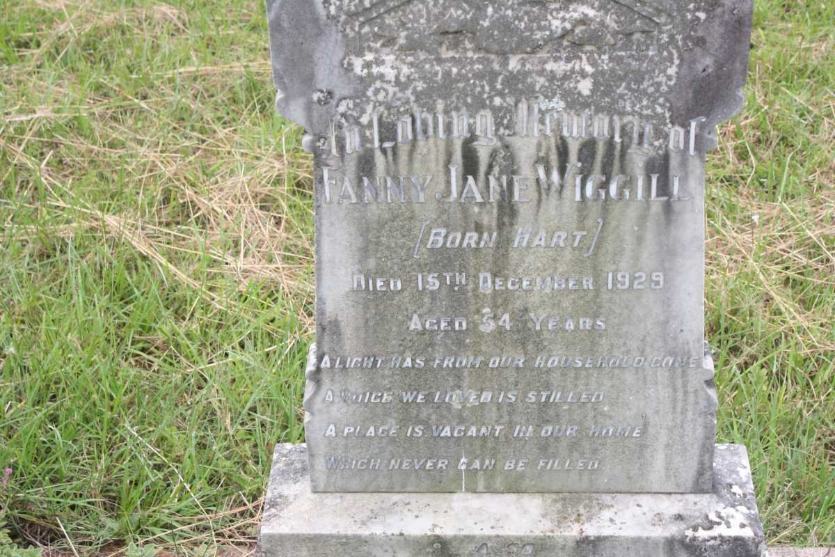 WIGGILL William Anmer -1960 &amp; Fanny Jane HART -1929