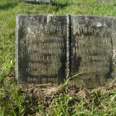 WILLETT John Momberg -1934 &amp; Mabel Annie -1963