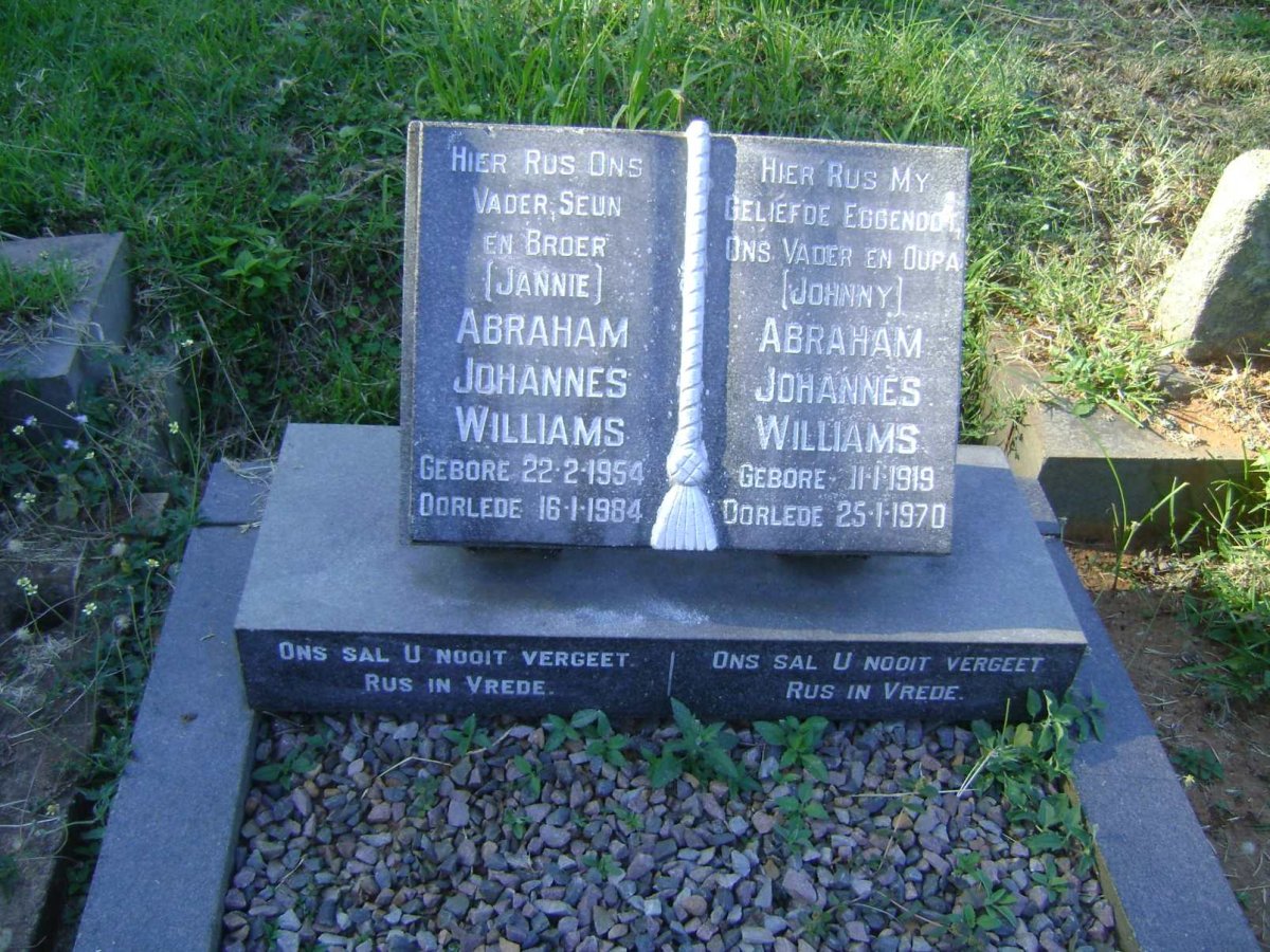 WILLIAMS Abraham Johannes 1919-1970 :: WILLIAMS Abraham Johannes 1954-1984