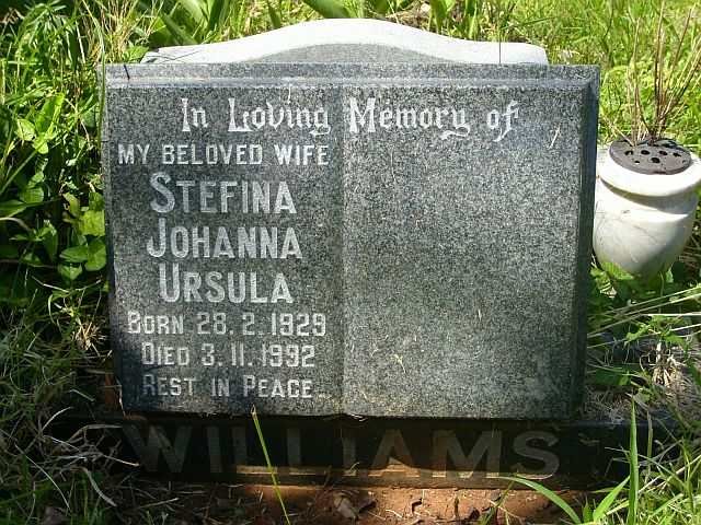 WILLIAMS Stefina Johanna Ursula 1929-1992