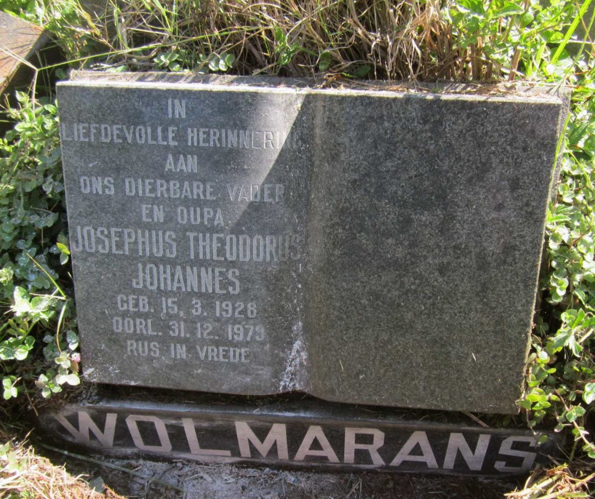 WOLMARANS Josephus Theodorus Johannes 1928-1979
