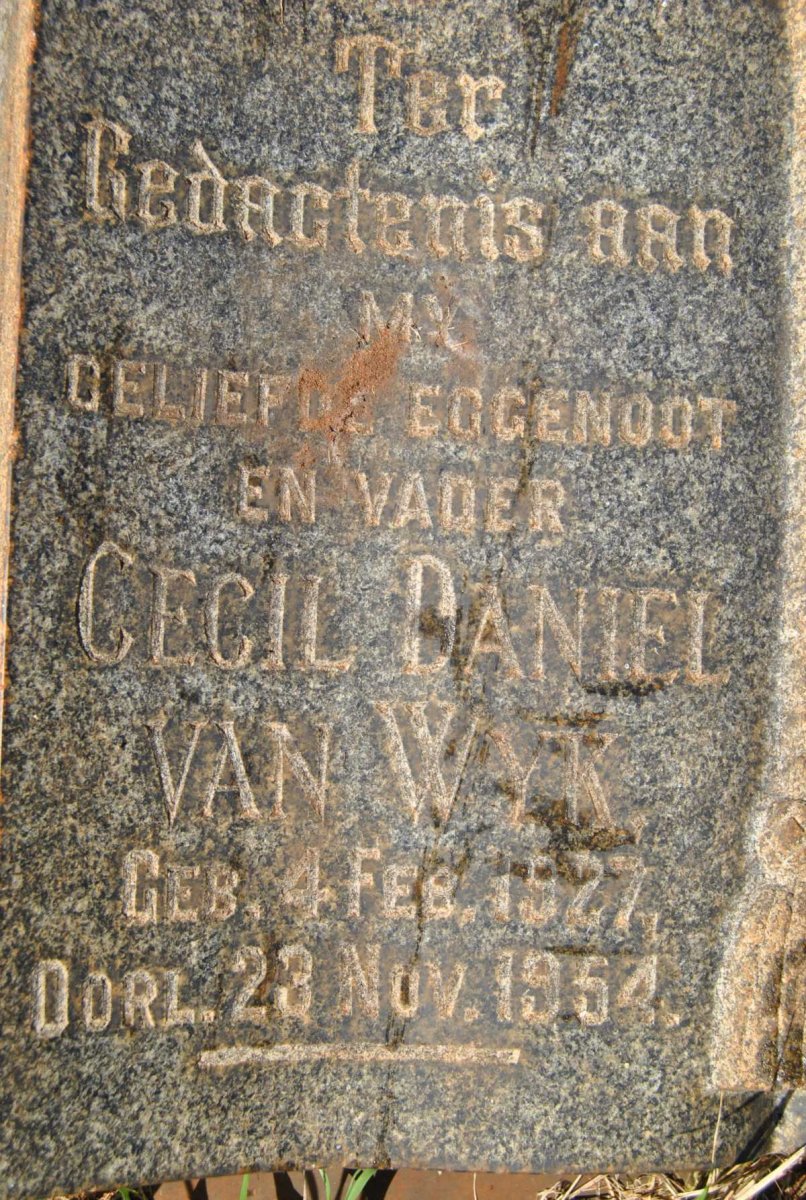 WYK Cecil Daniel, van 1927-1954