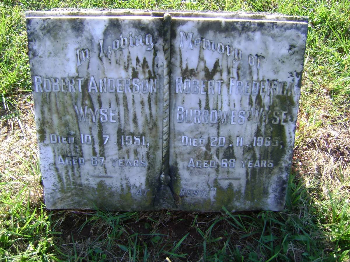 WYSE Robert Anderson -1951 :: WYSE Robert Frederick Burrowes -1965