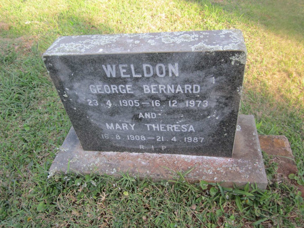WELDON George Bernard 1905-1973 &amp; Mary Theresa 1908-1987
