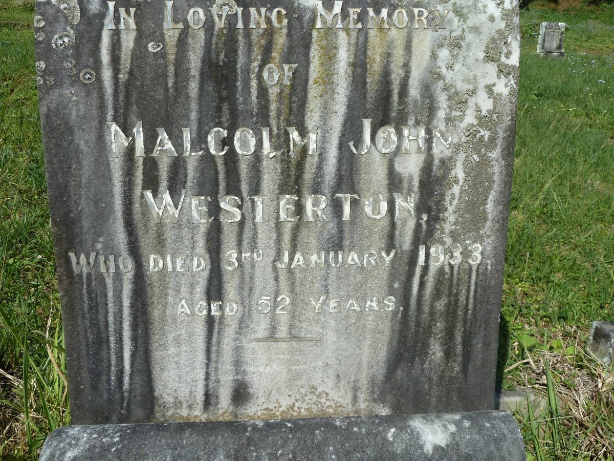 WESTERTON Malcolm John -1933